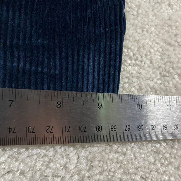 Jos A Bank Pants Mens 35x26* Navy Short Corduroy Pleated Trousers Baggy Wide Leg - Picture 9 of 10